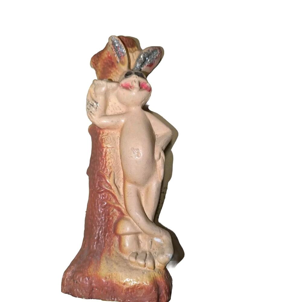 Vtg Chalk Bugs Bunny Statue Creepy